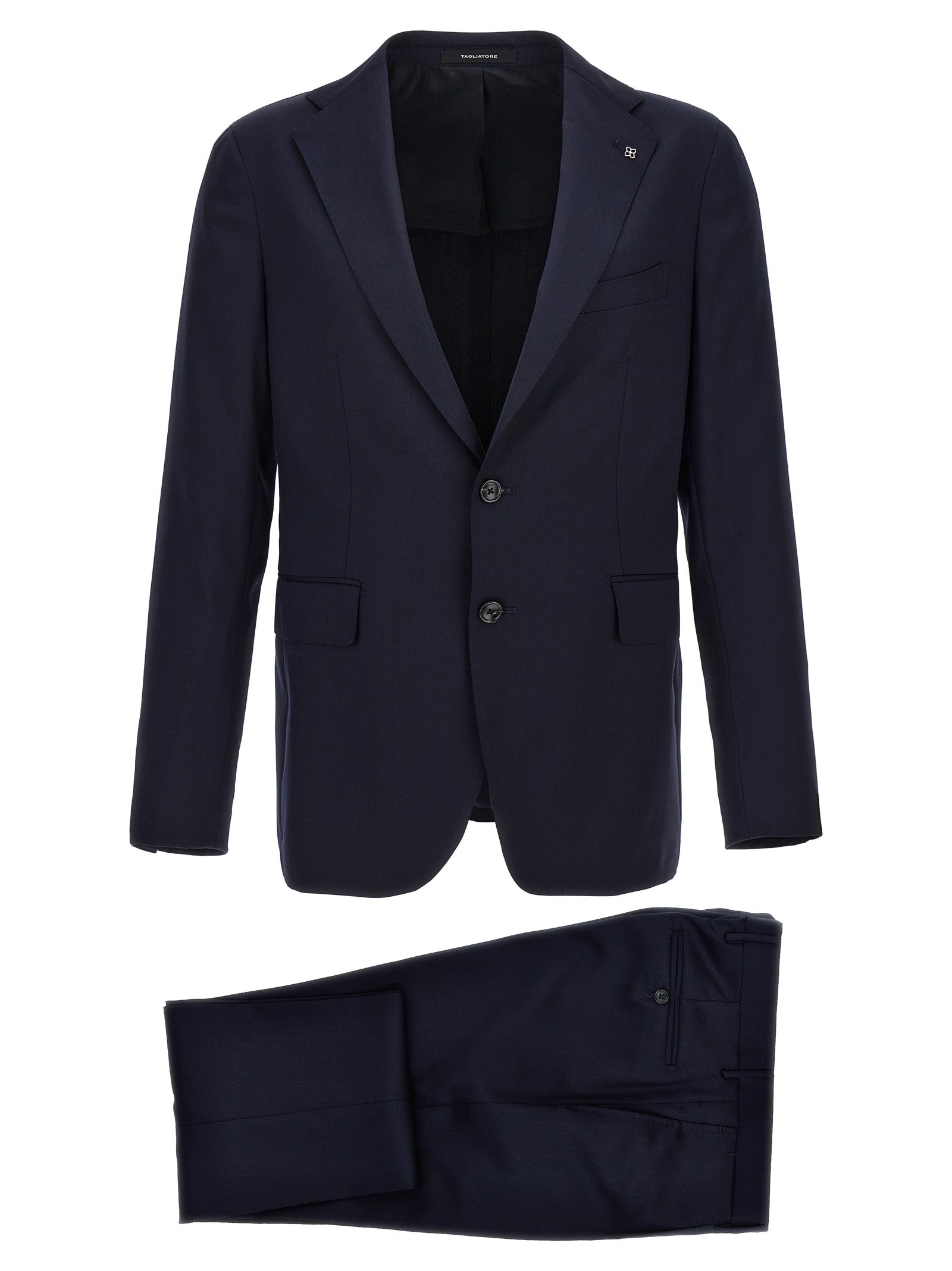 Experience the artisanal elegance of Tagliatore's Blue Virgin Wool Two-Piece Suit, where exquisite craftsmanship meets timeless sophistication for the discerning individual.