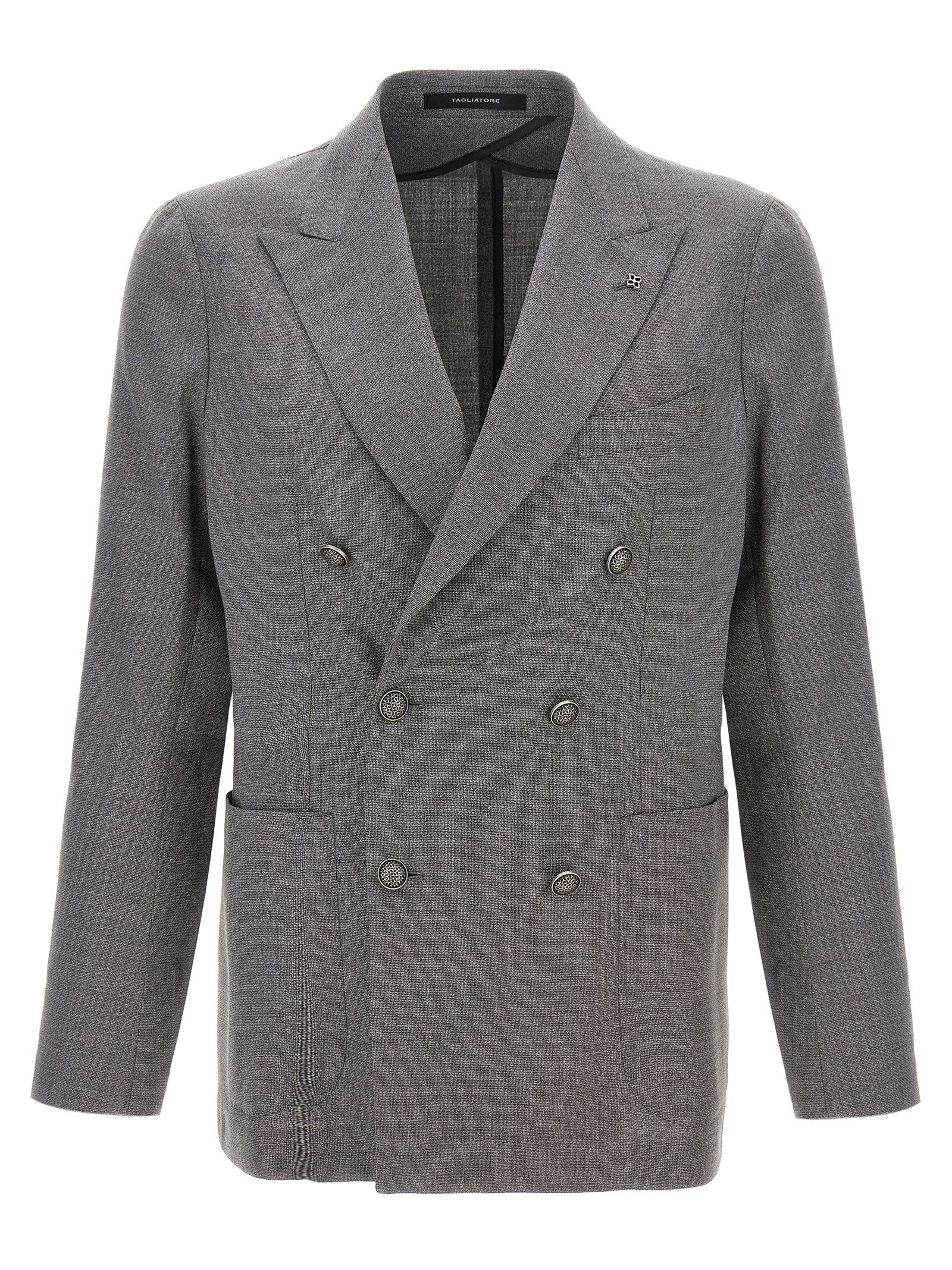 Discover the TAGLIATORE Montecarlo Gray Virgin Wool Blazer, a timeless piece of exquisite craftsmanship, blending luxury and sophistication for the discerning individual.
