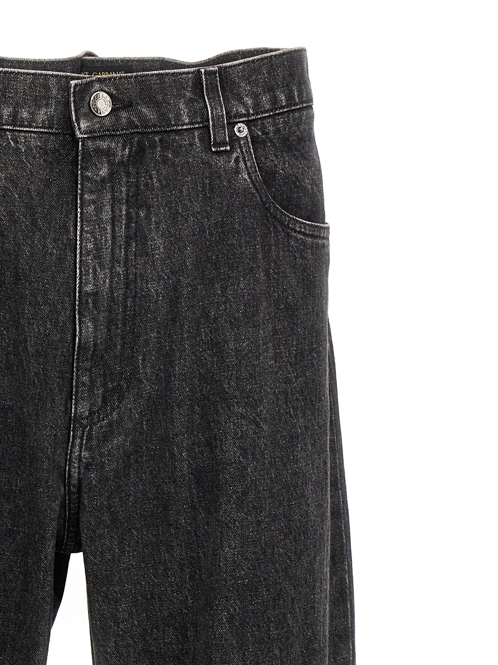 Dolce & Gabbana Black Cotton Relaxed Fit Jeans