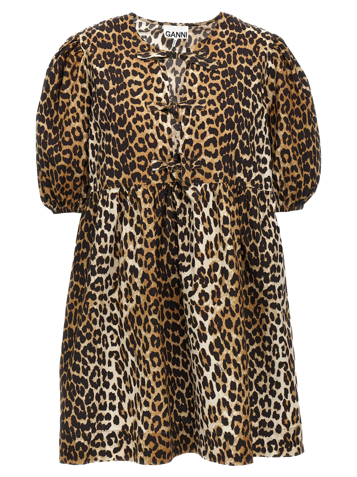 Ganni Leopard Print Cotton Dress - Sustainable Chic Luxury