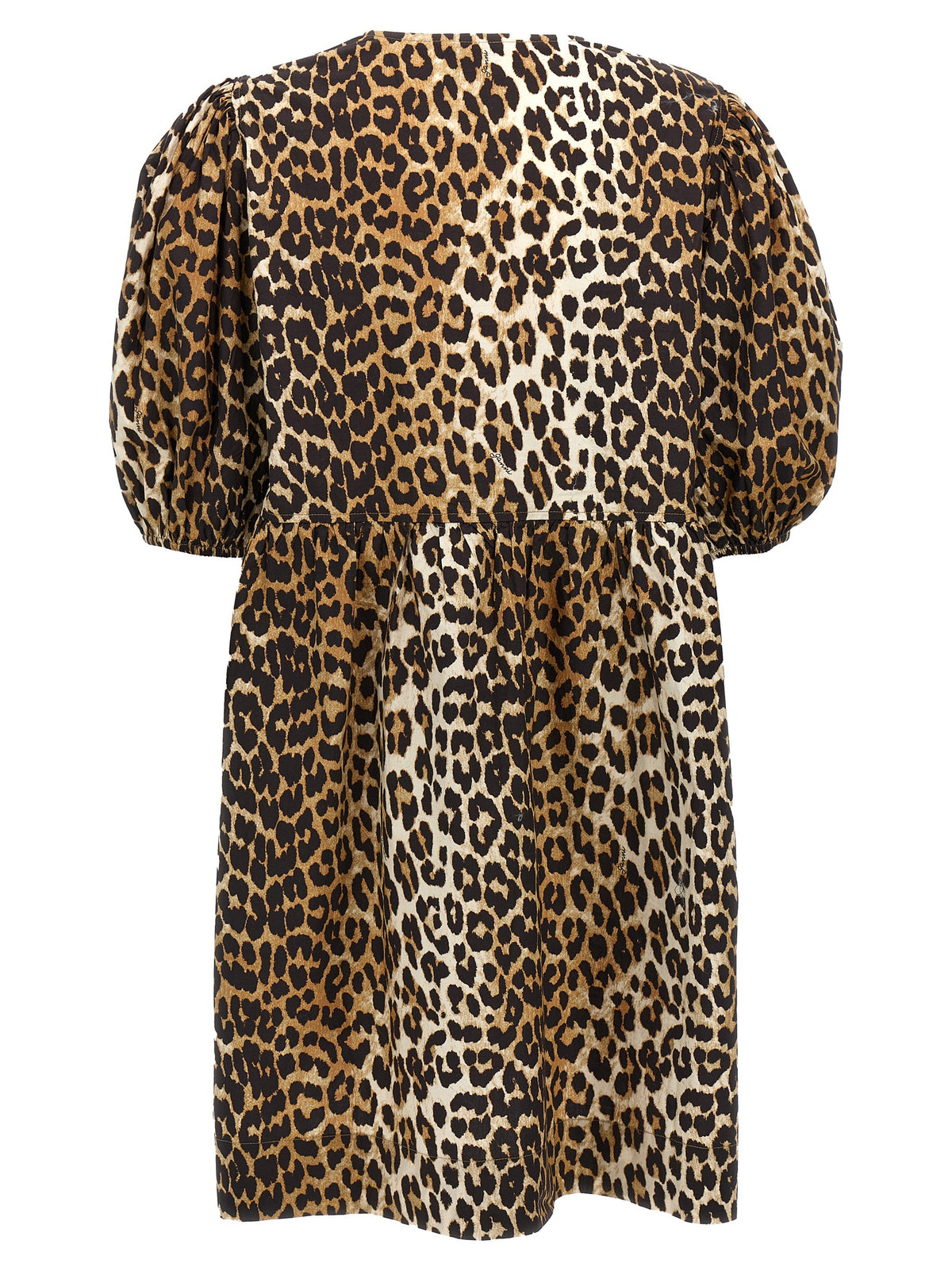 Ganni Leopard Print Cotton Dress - Sustainable Luxury Chic