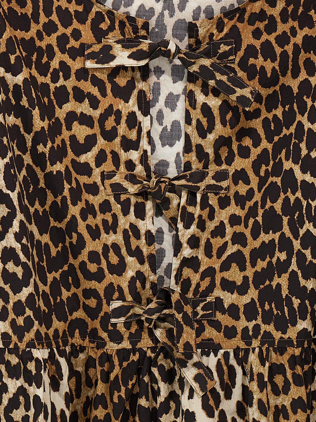 Ganni Leopard Print Cotton Dress - Sustainable Luxury Chic