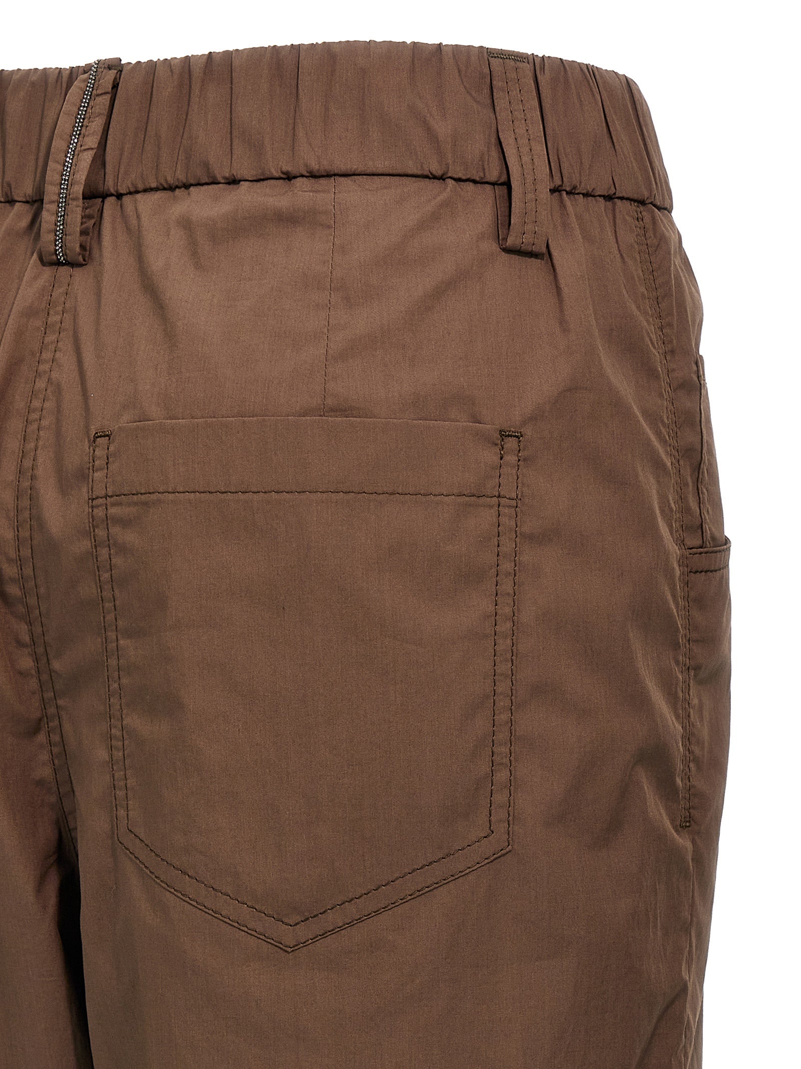 Brunello Cucinelli Brown Cotton Casual Pants - Artisanal Elegance