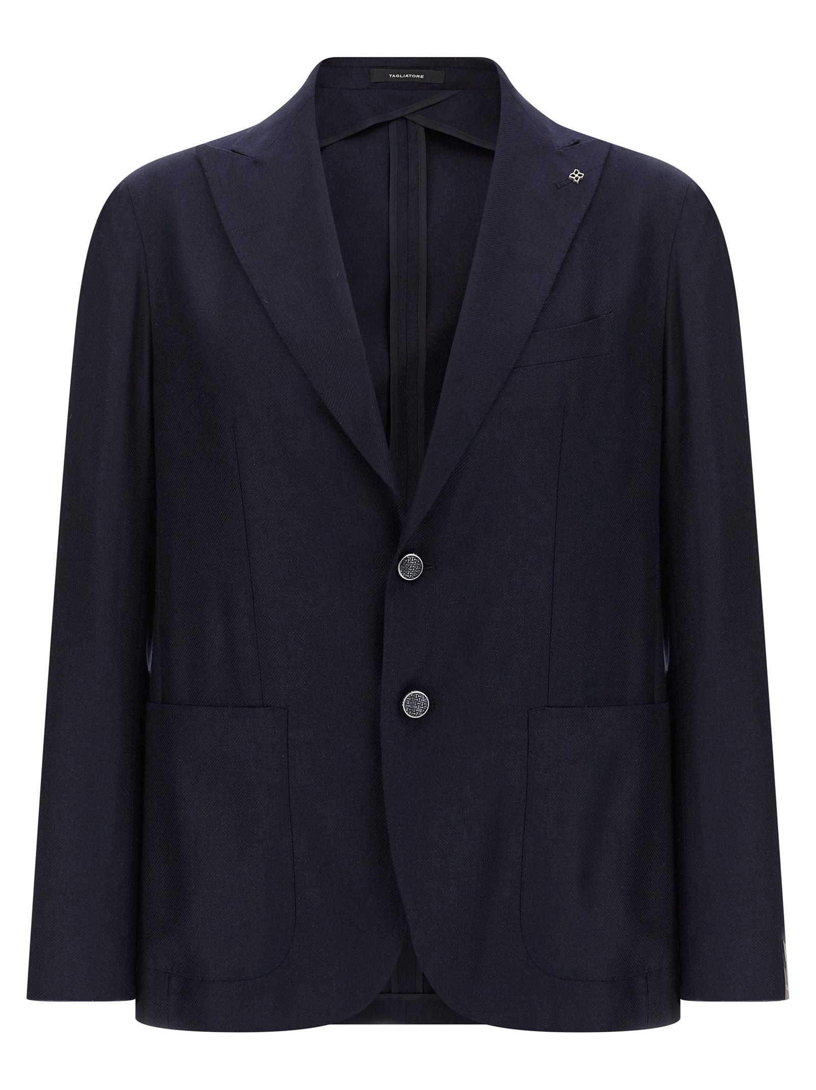 Indulge in the TAGLIATORE Blue Silk Blazer, a masterpiece of Italian craftsmanship that embodies luxury and sophistication for the discerning individual.
