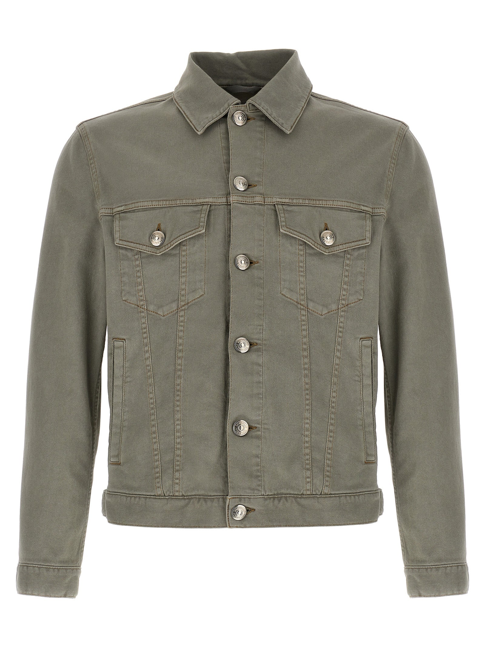 Brunello Cucinelli Gray Cotton Denim Jacket - Artisanal Luxury