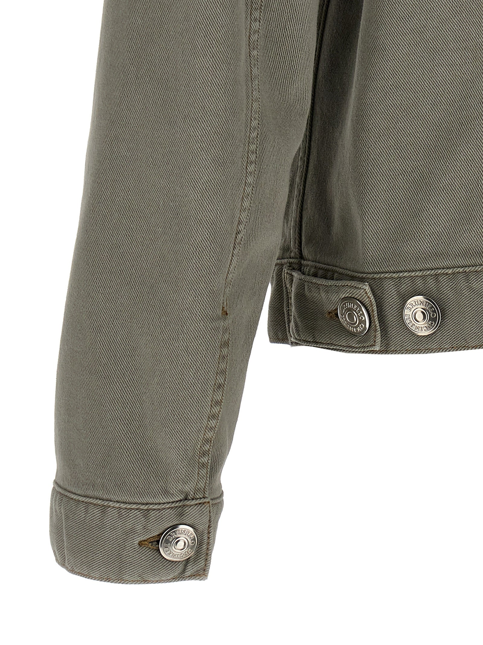 Brunello Cucinelli Gray Cotton Denim Jacket - Artisanal Luxury