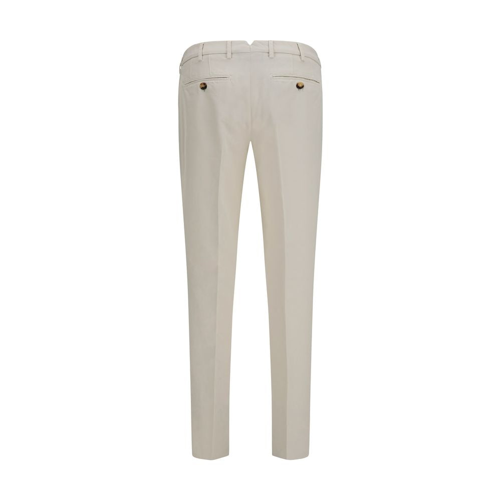 Brunello Cucinelli White Cotton Casual Pants - Artisanal Luxury
