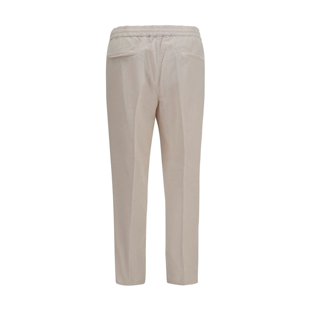 Brunello Cucinelli Beige Cotton Casual Pants - Artisanal Luxury