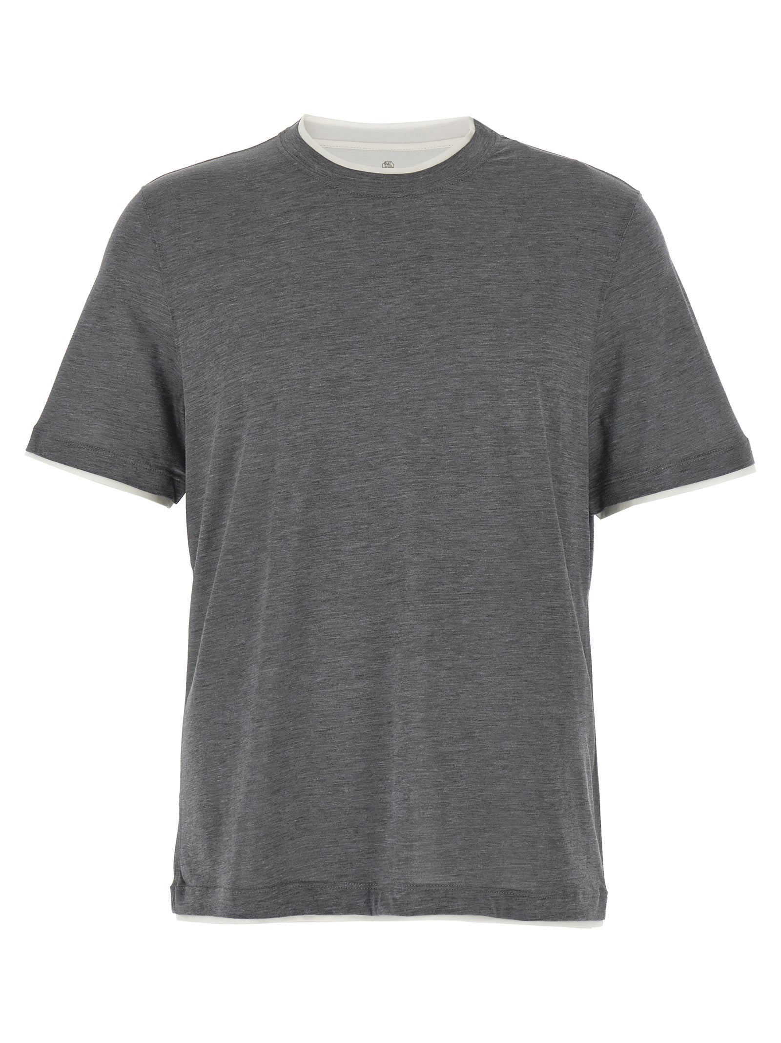 Brunello Cucinelli Gray Silk T-Shirt