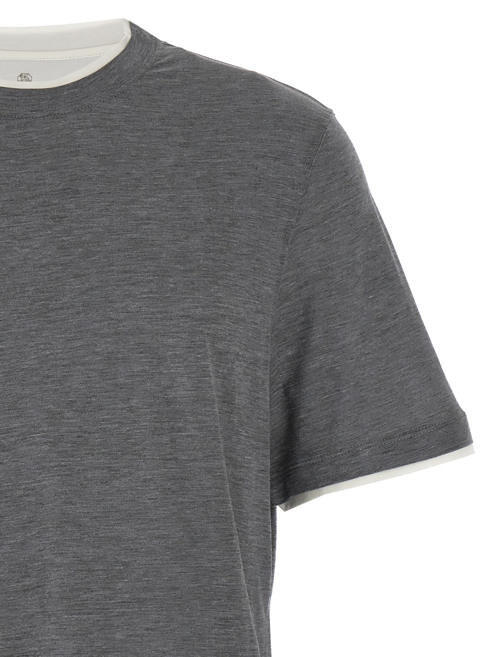 Brunello Cucinelli Gray Silk T-Shirt