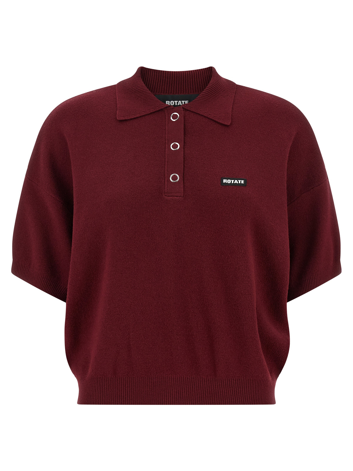 ROTATE BIRGER CHRISTENSEN Bordeaux Mohair Polo Shirt - Luxury Redefined