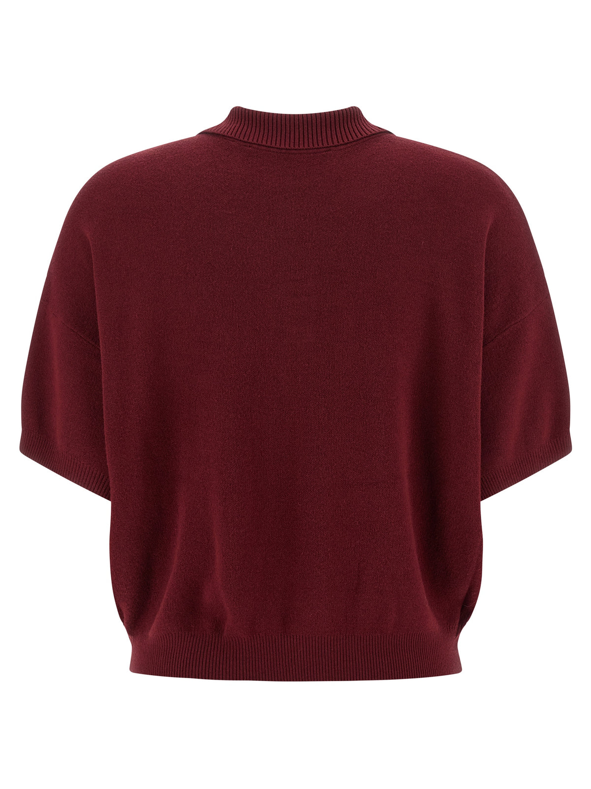 ROTATE BIRGER CHRISTENSEN Bordeaux Mohair Polo Shirt - Luxury Redefined