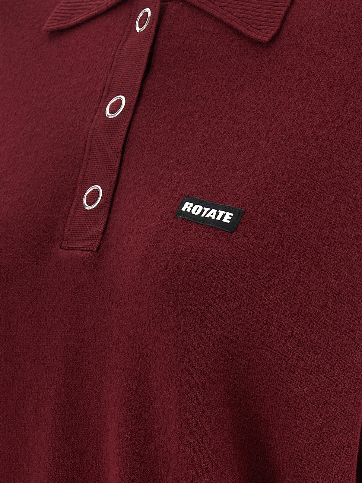 ROTATE BIRGER CHRISTENSEN Bordeaux Mohair Polo Shirt - Luxury Redefined