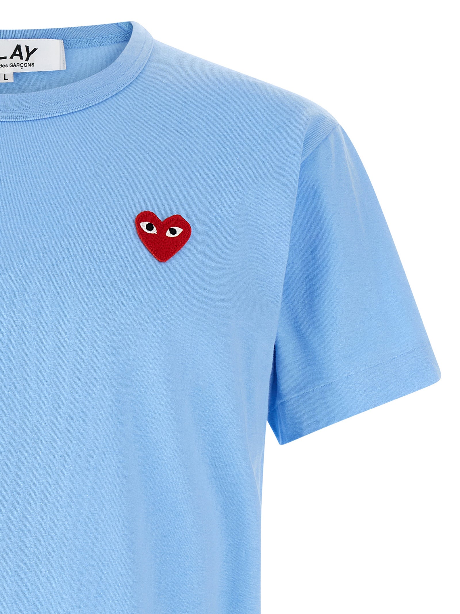Comme Des Garçons Play Blue Cotton T-Shirt