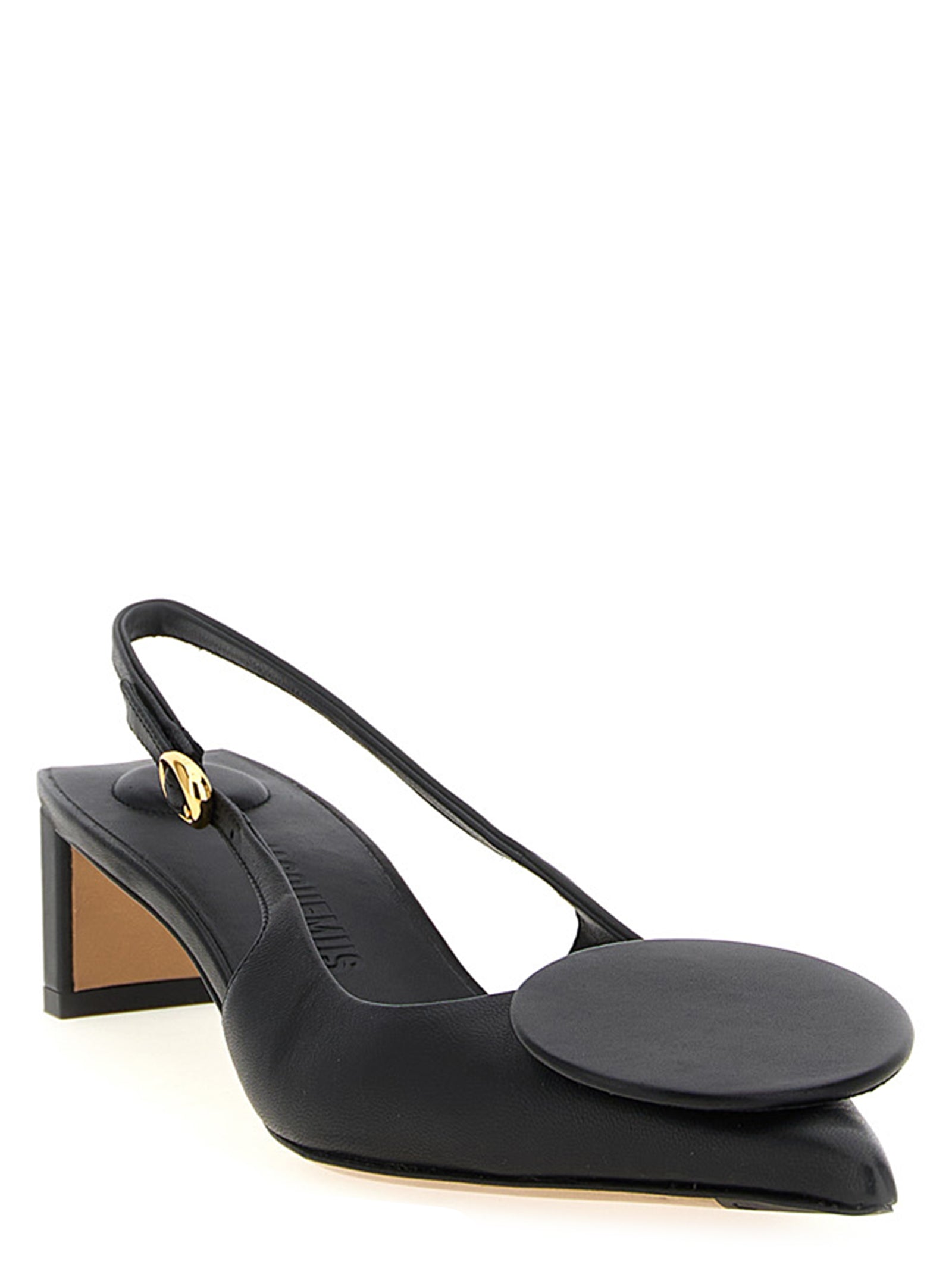 Jacquemus Black Lamb Leather Mid Heel Pumps