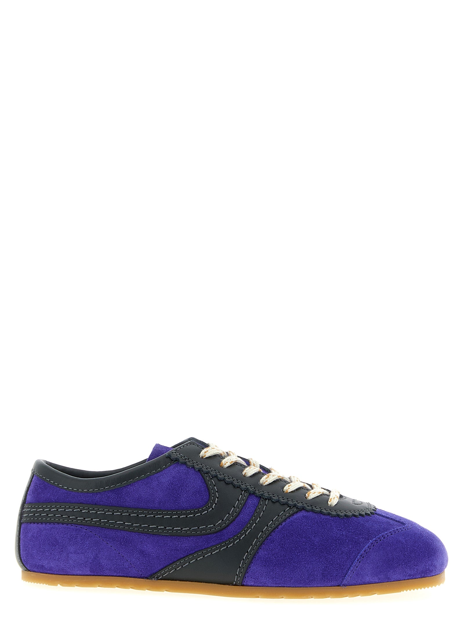Dries Van Noten Purple Calfskin Low Top Sneakers