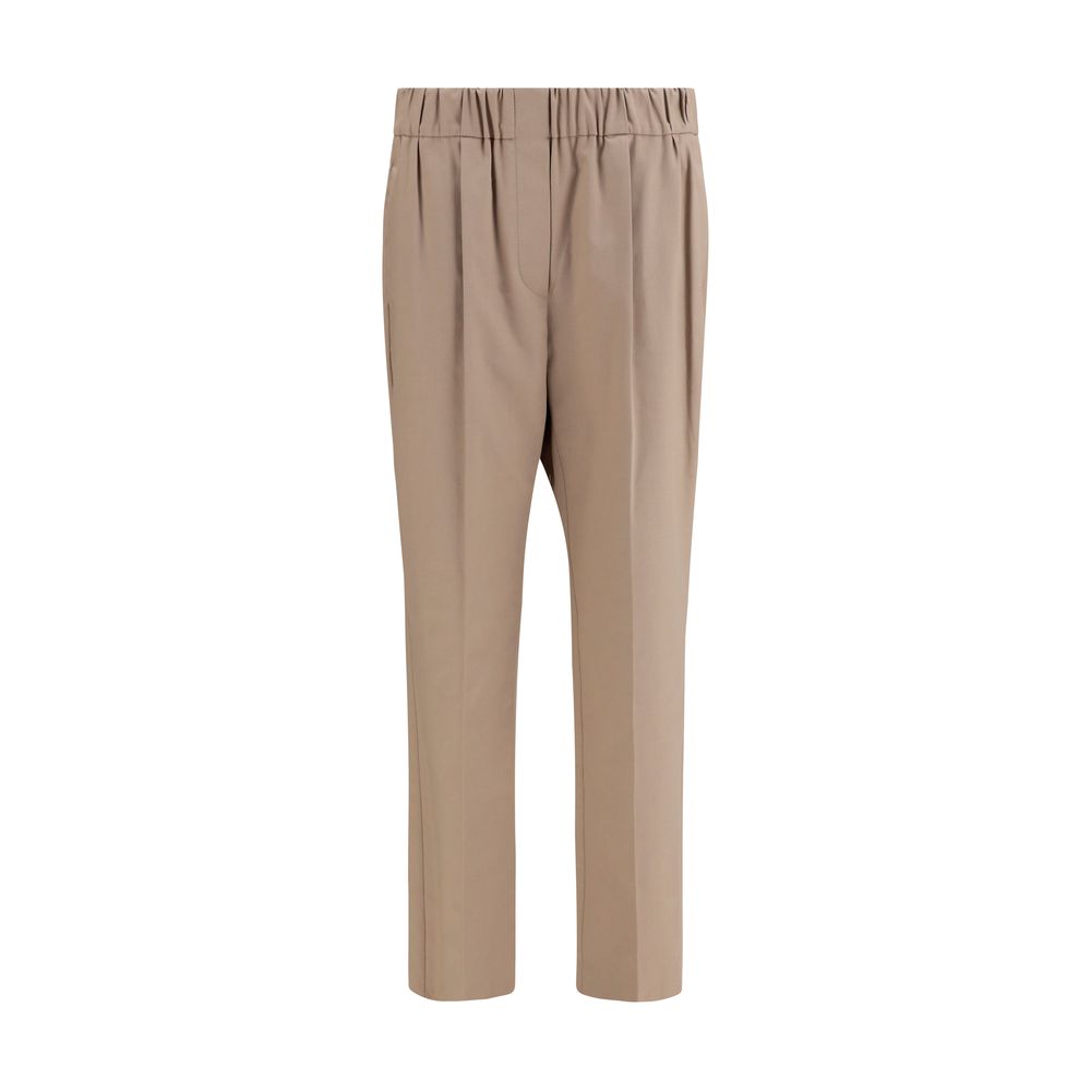 Experience unparalleled elegance with Brunello Cucinelli's Beige Cotton Casual Pants, crafted for the discerning individual seeking timeless sophistication and effortless luxury.