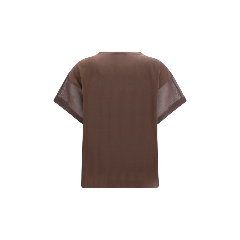 Indulge in the exquisite Brunello Cucinelli Brown Cotton T-Shirt, where sheer elegance meets unparalleled craftsmanship, perfect for the discerning connoisseur.