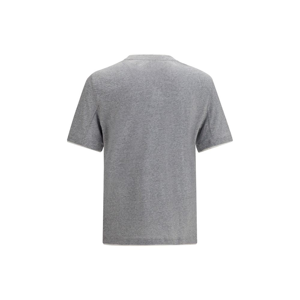 Elevate your style with the Brunello Cucinelli Gray Cotton T-Shirt, a luxurious blend of comfort and sophistication, perfect for the discerning individual.