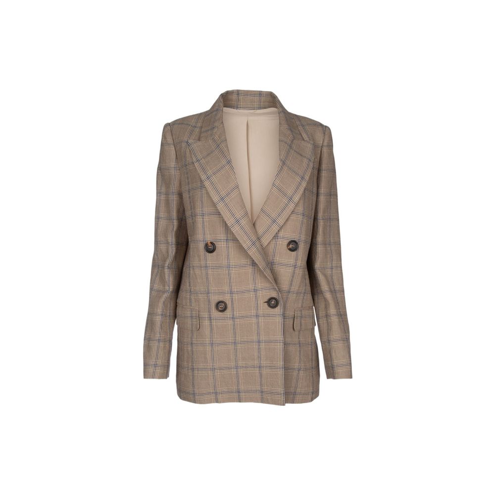 Brunello Cucinelli Brown Linen Blazer – Exquisite Couture Elegance