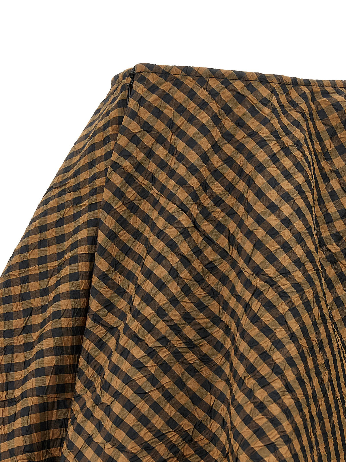 Ganni Brown Recycled Polyester Long Skirt - Eco Chic Luxury