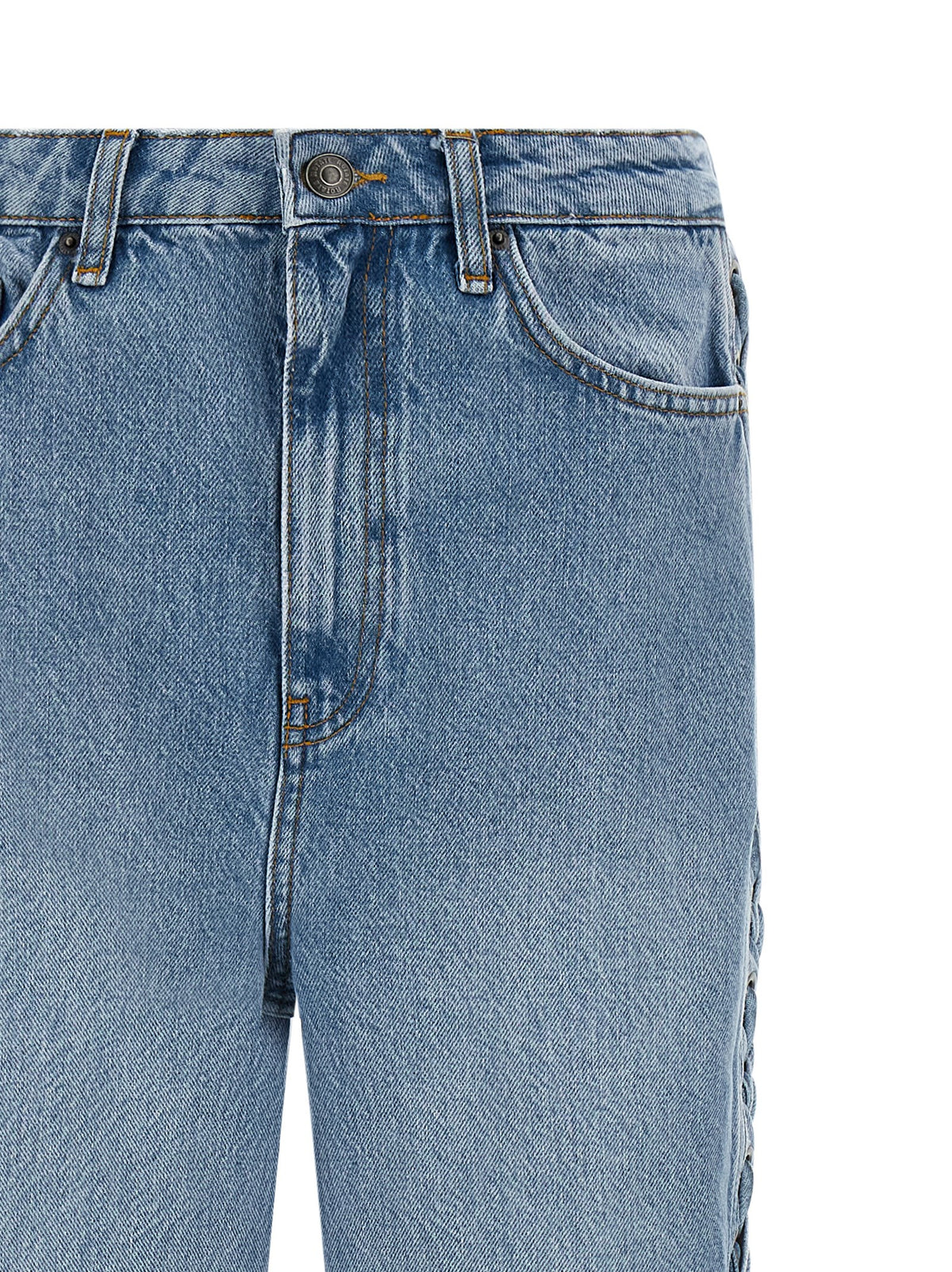 ROTATE BIRGER CHRISTENSEN Blue Cotton Straight-Leg Jeans Luxury