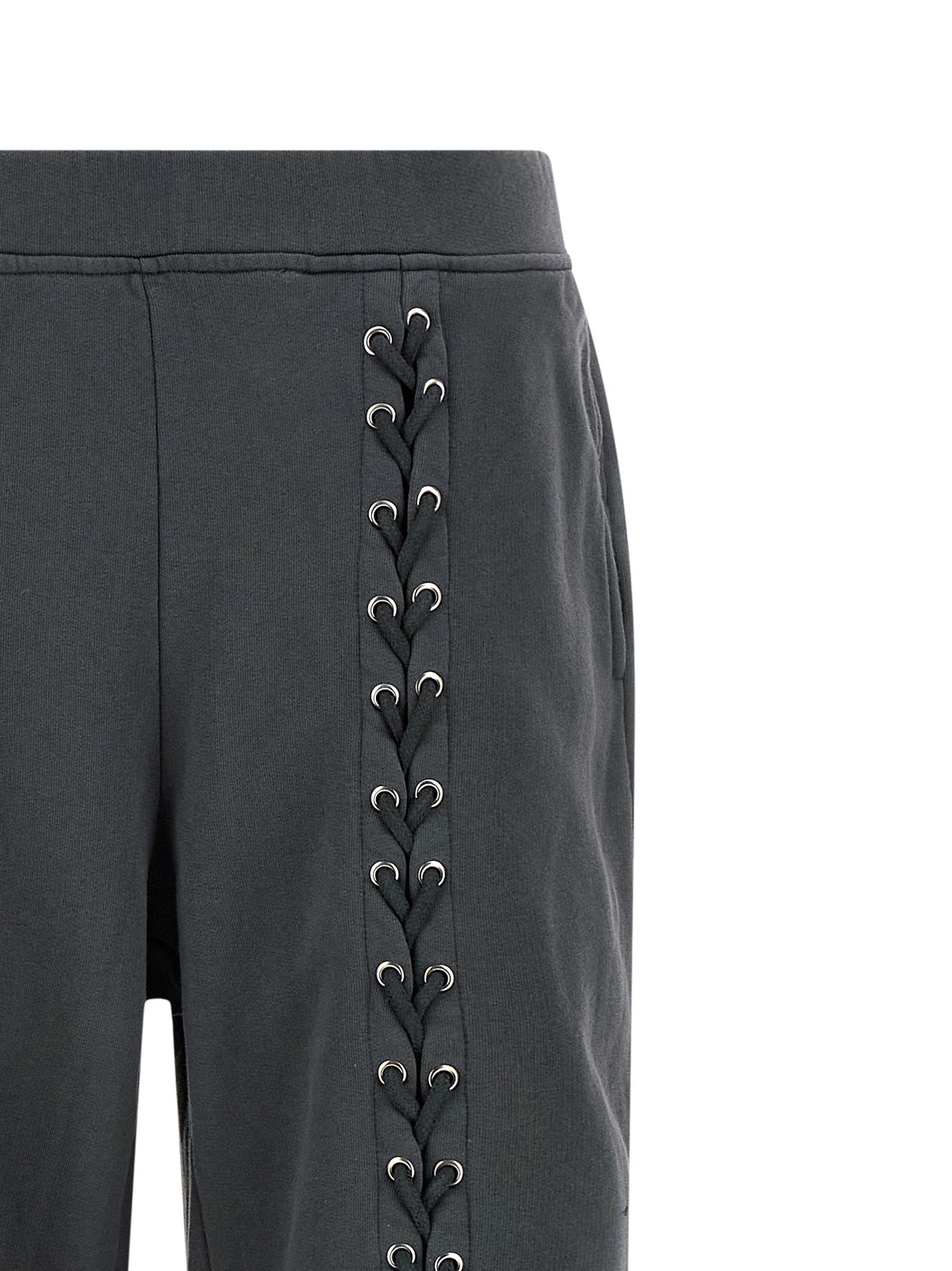 ROTATE BIRGER CHRISTENSEN Gray Lace Detail Fleece Pants - Luxury Redefined