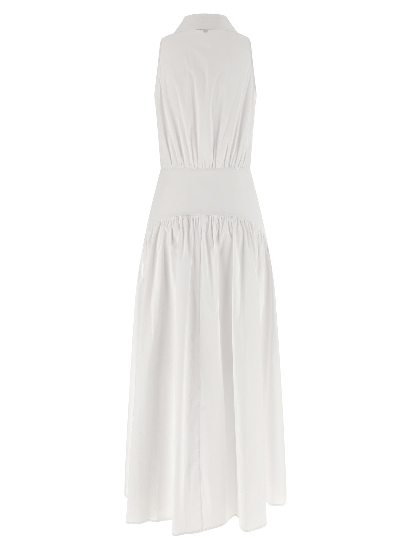 Staud White Cotton Midi Dress