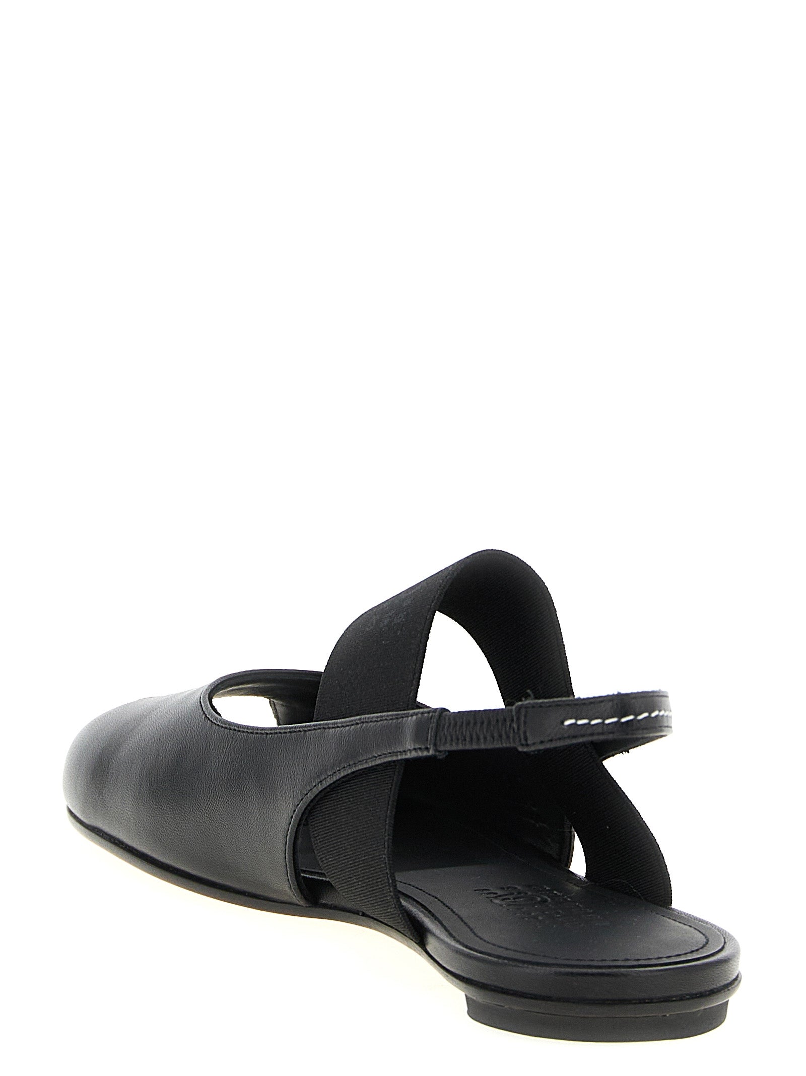 MM6 Maison Margiela Black Lamb Leather Flat Sandals