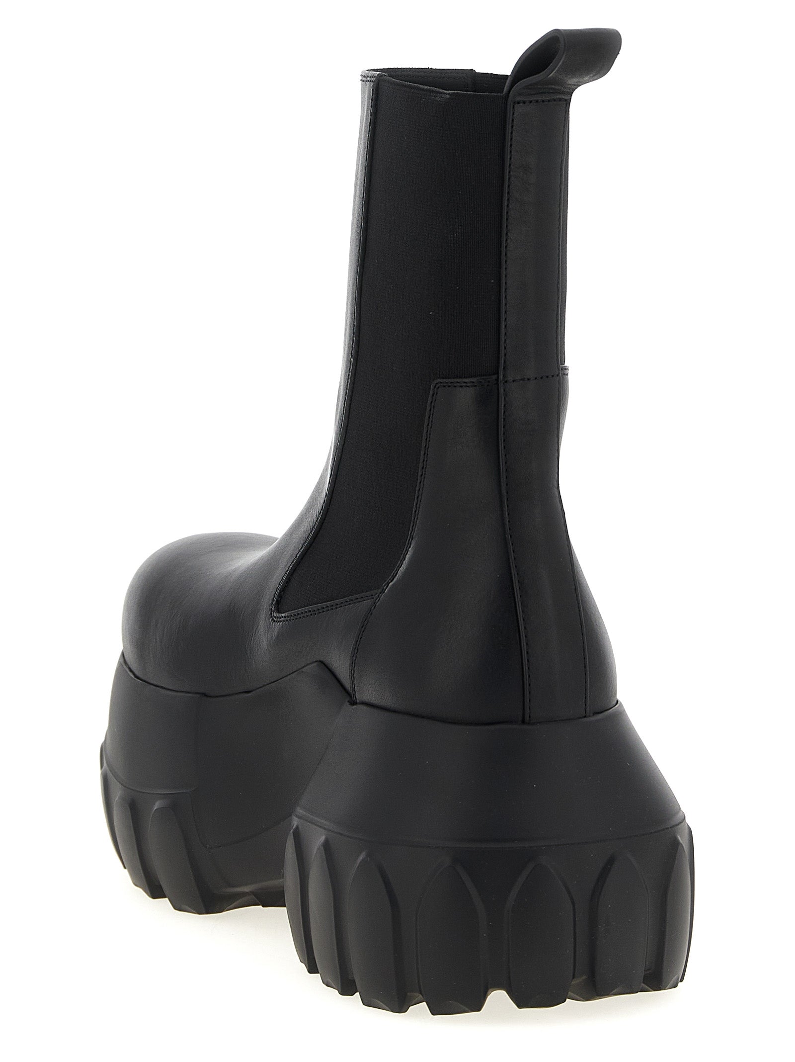 Rick Owens Black Calfskin Ankle Boots