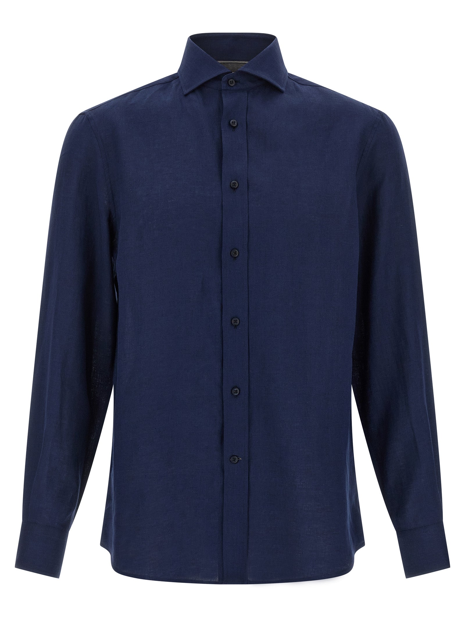 Brunello Cucinelli Blue Linen Blouse