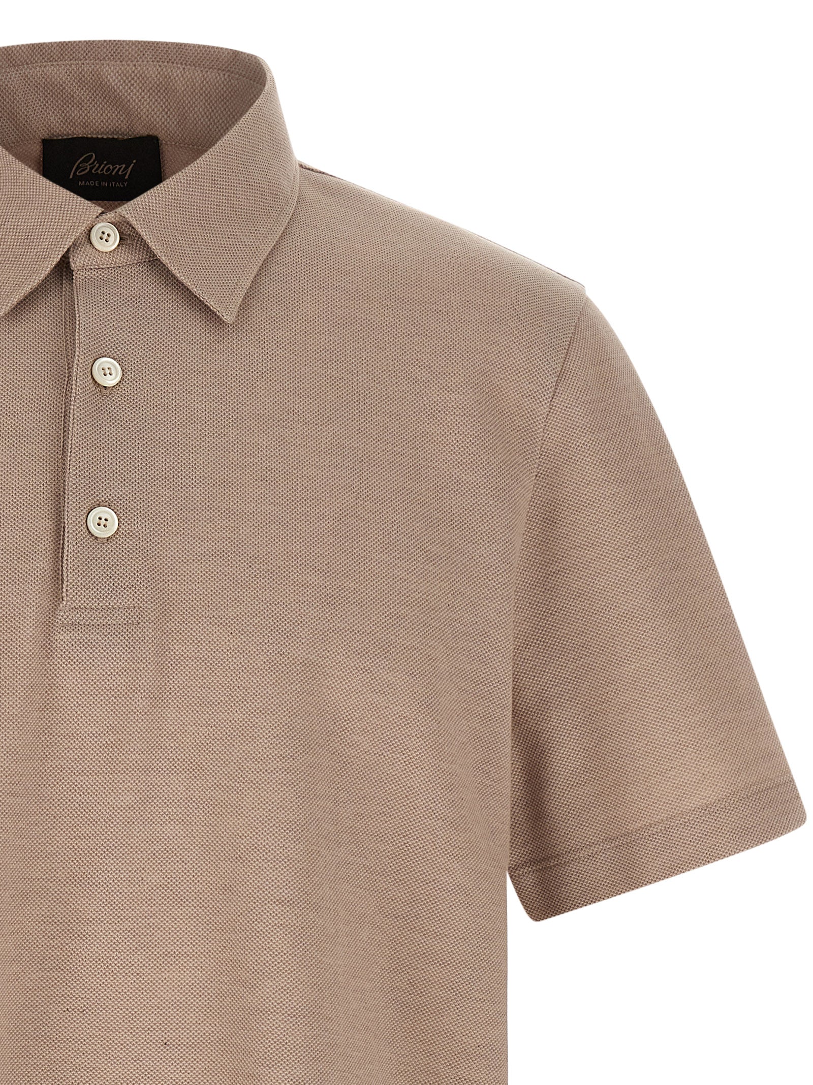 Brioni Beige Cotton Polo Shirt - Timeless Luxury Redefined