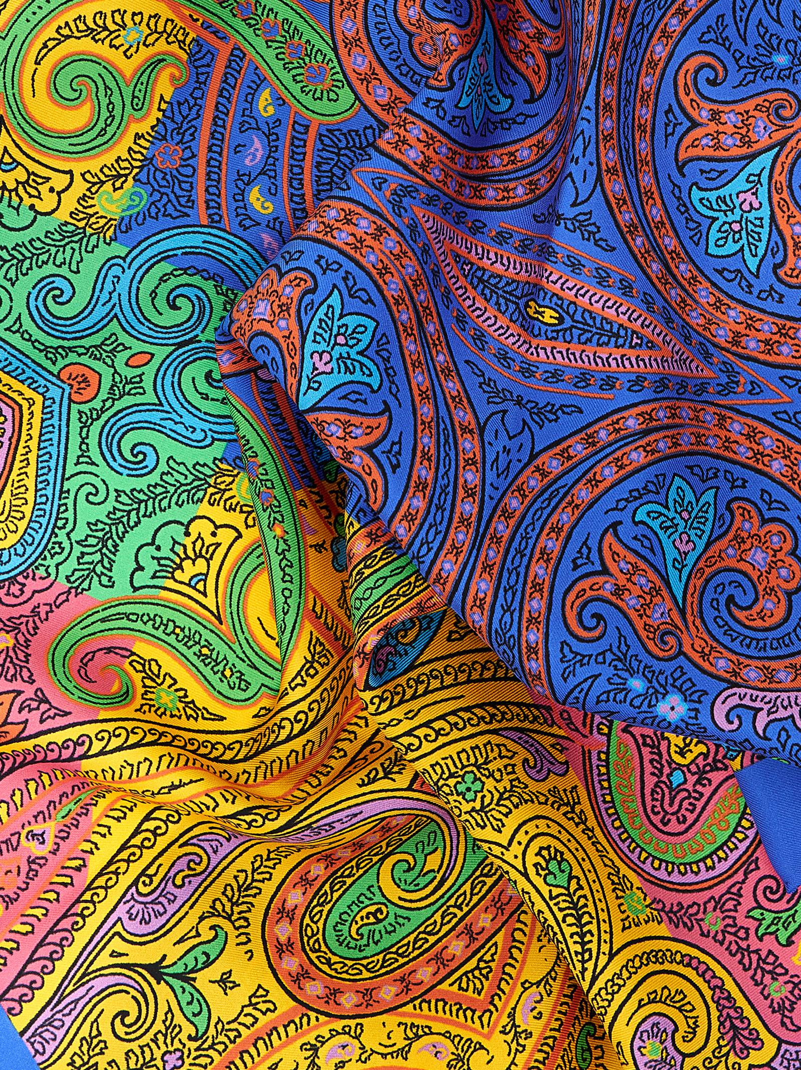 Elevate your style with the Etro Multicolor Silk Scarf, a luxurious masterpiece of pure silk, showcasing exquisite geometric floral paisley for timeless elegance.