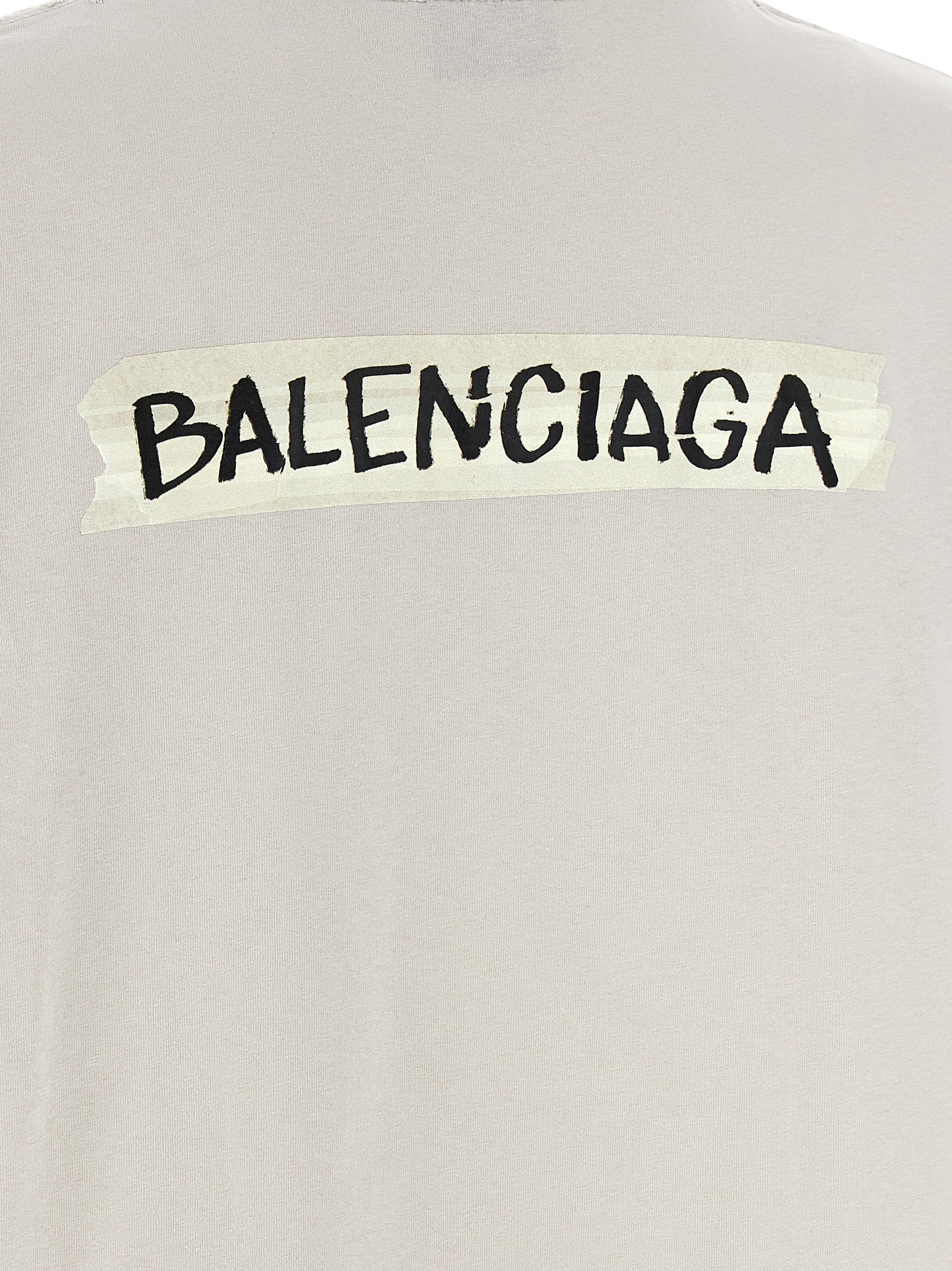 Elevate your wardrobe with the Balenciaga Gray Cotton T-Shirt, a luxurious blend of comfort and bold design, embodying modern elegance for discerning individuals.
