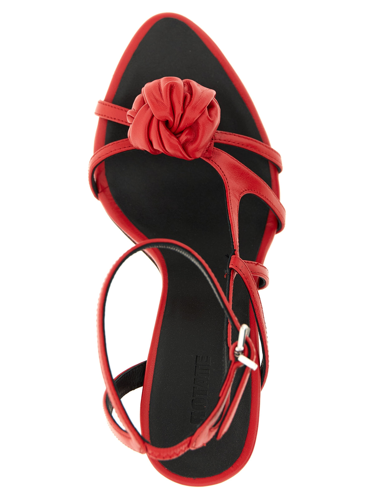 ROTATE BIRGER CHRISTENSEN Red Calfskin Stiletto Heel Sandals