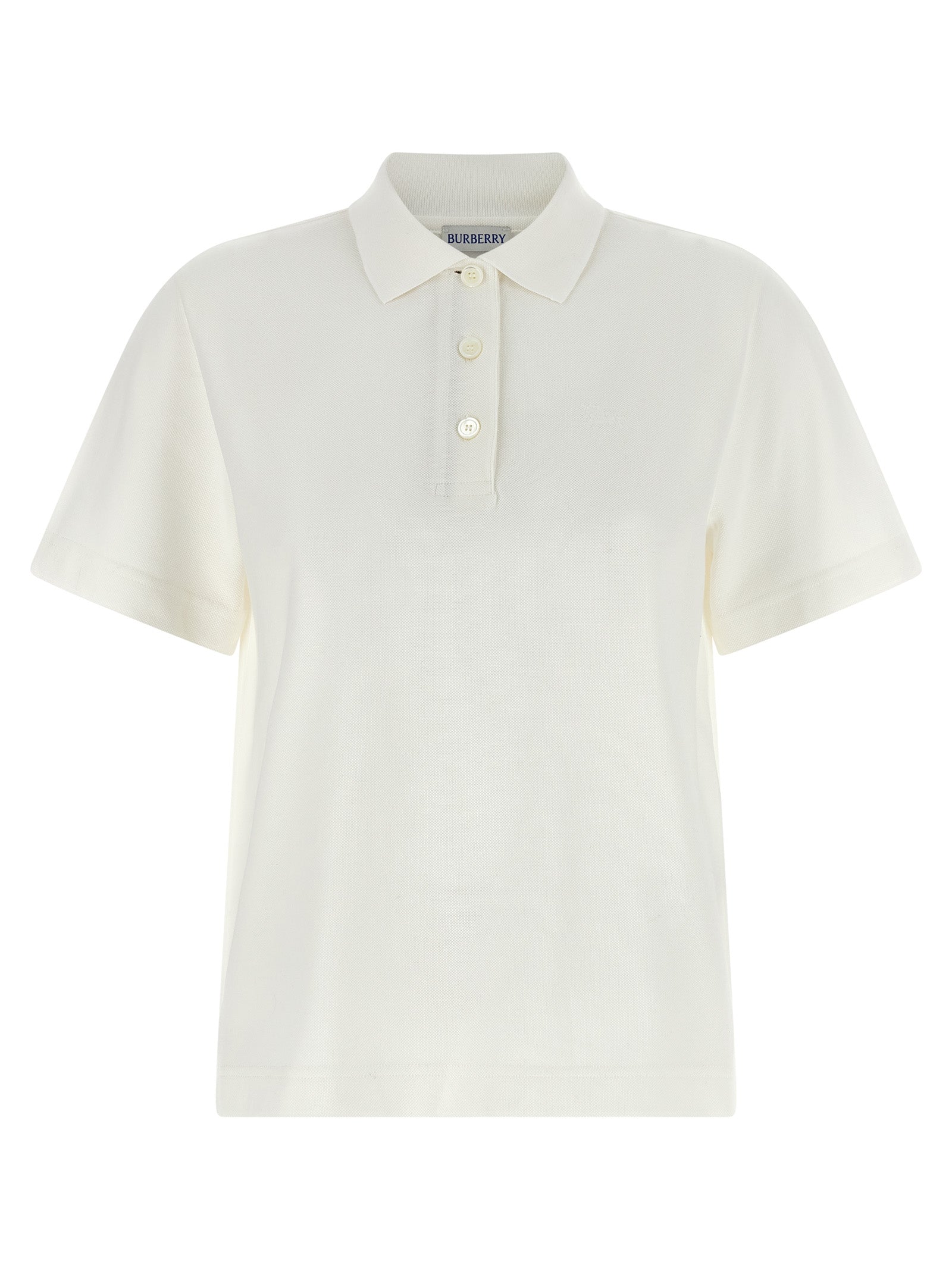 Burberry White Cotton Polo Shirt | Designer Chic Elegance