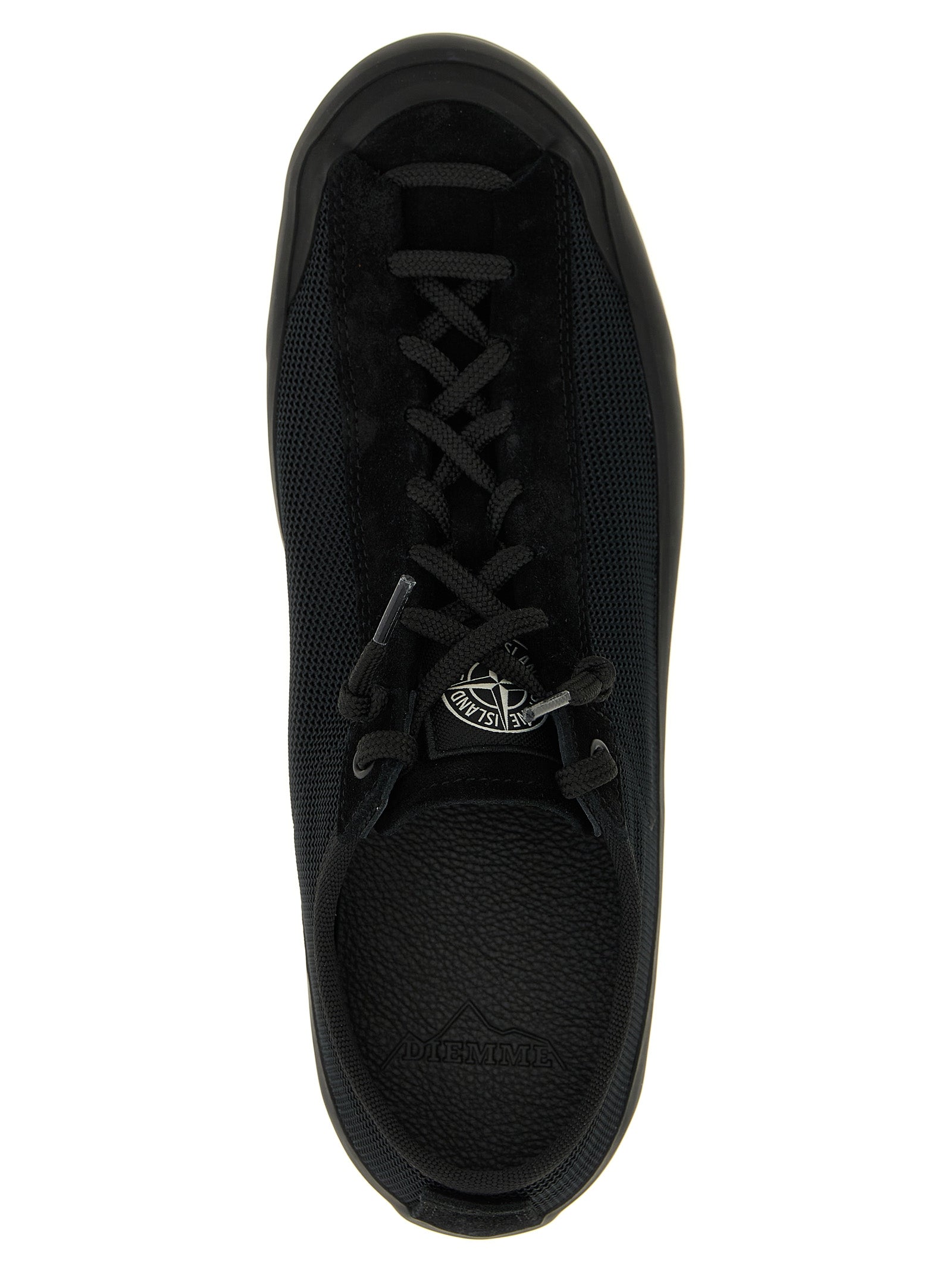 Stone Island Black Calfskin Athletic Sneakers