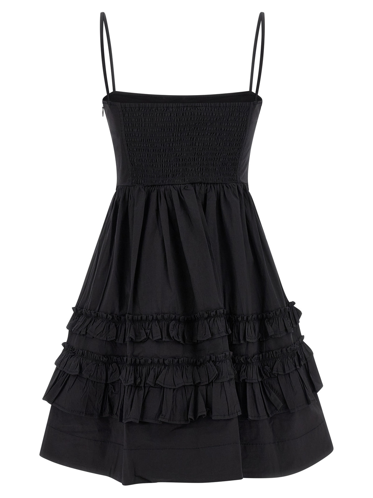 Ganni Black Cotton Mini Dress - Timeless Elegance Redefined