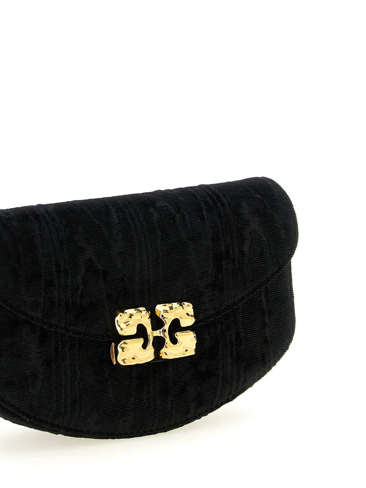 Ganni Moiré Velvet Wallet on Chain - Timeless Luxury Accessory