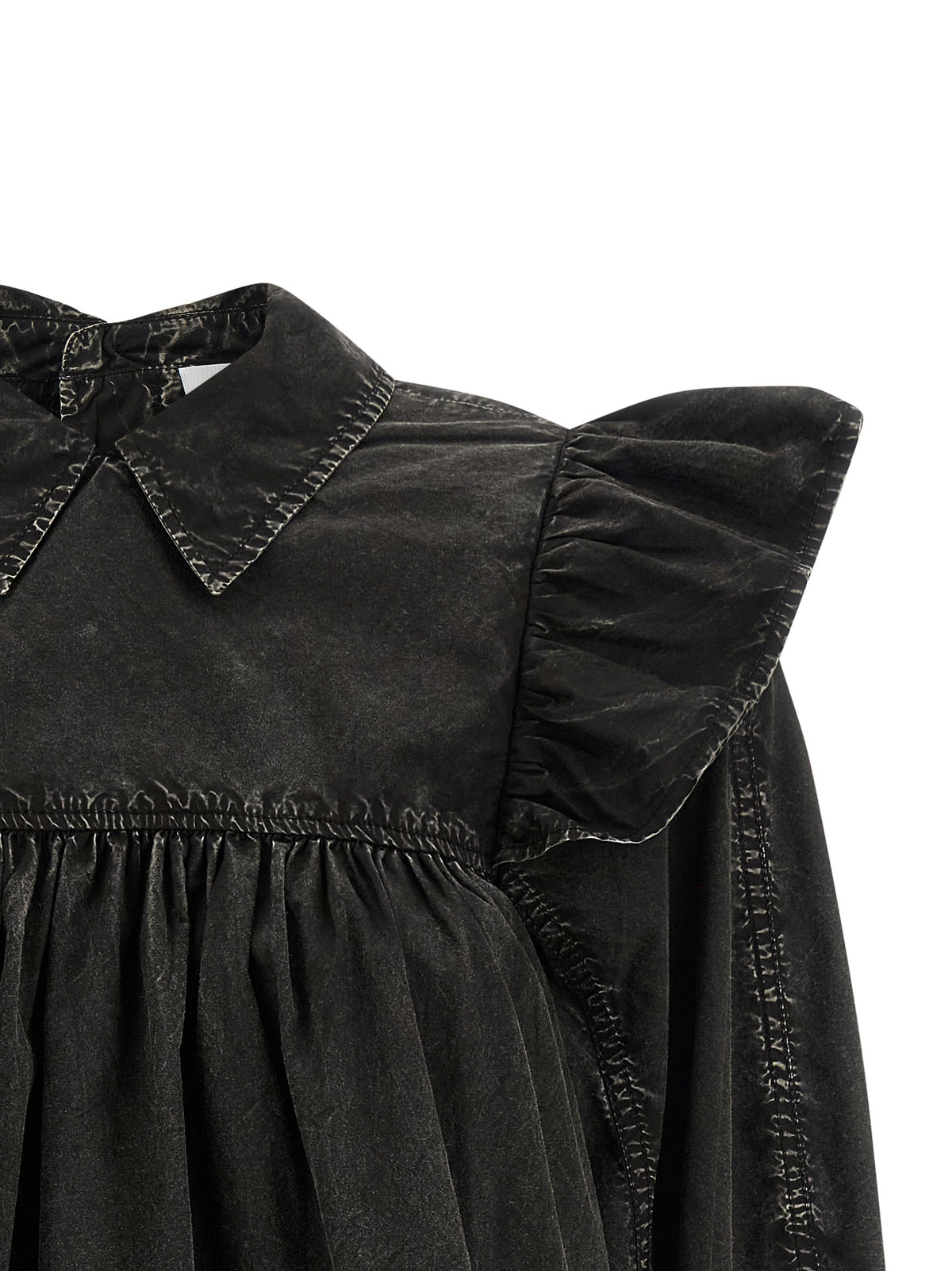 Ganni Black Organic Cotton Blouse - Sustainable Luxury Statement