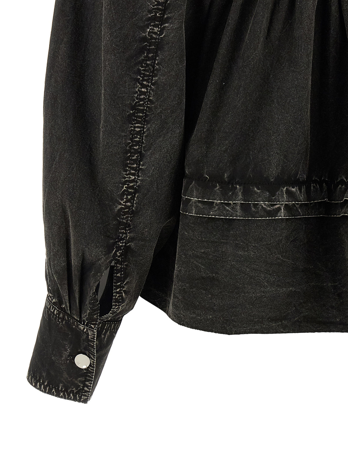Ganni Black Organic Cotton Blouse - Sustainable Luxury Statement