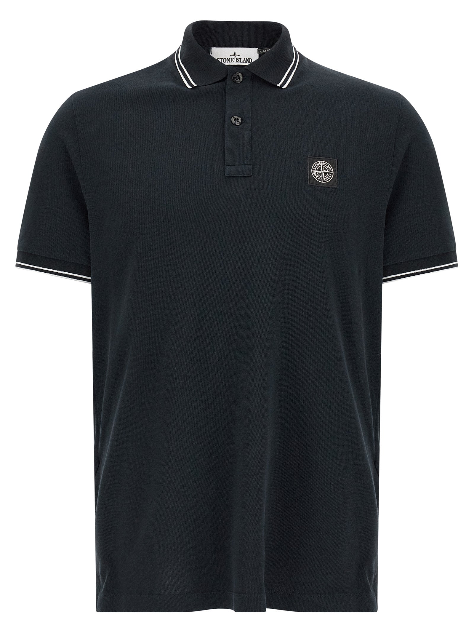 Stone Island Blue Cotton Polo Shirt