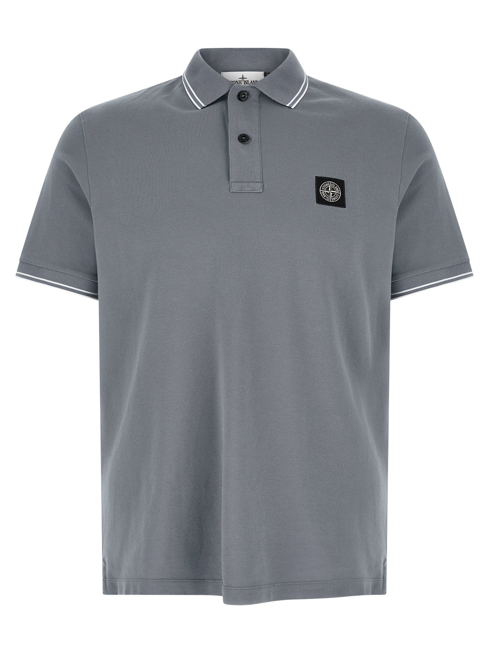 Stone Island Blue Cotton Polo Shirt