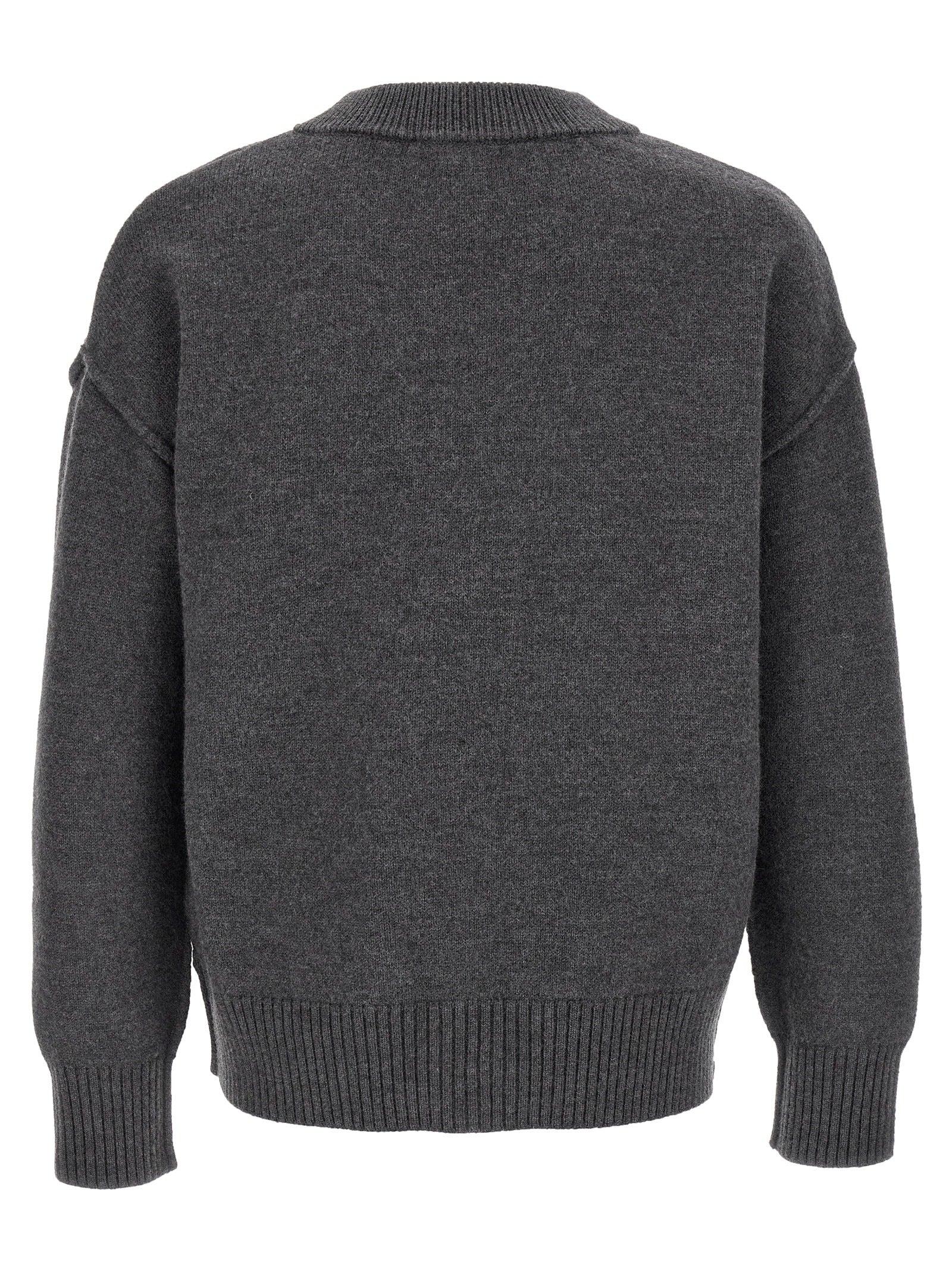 Ami Paris Gray Wool Cardigan