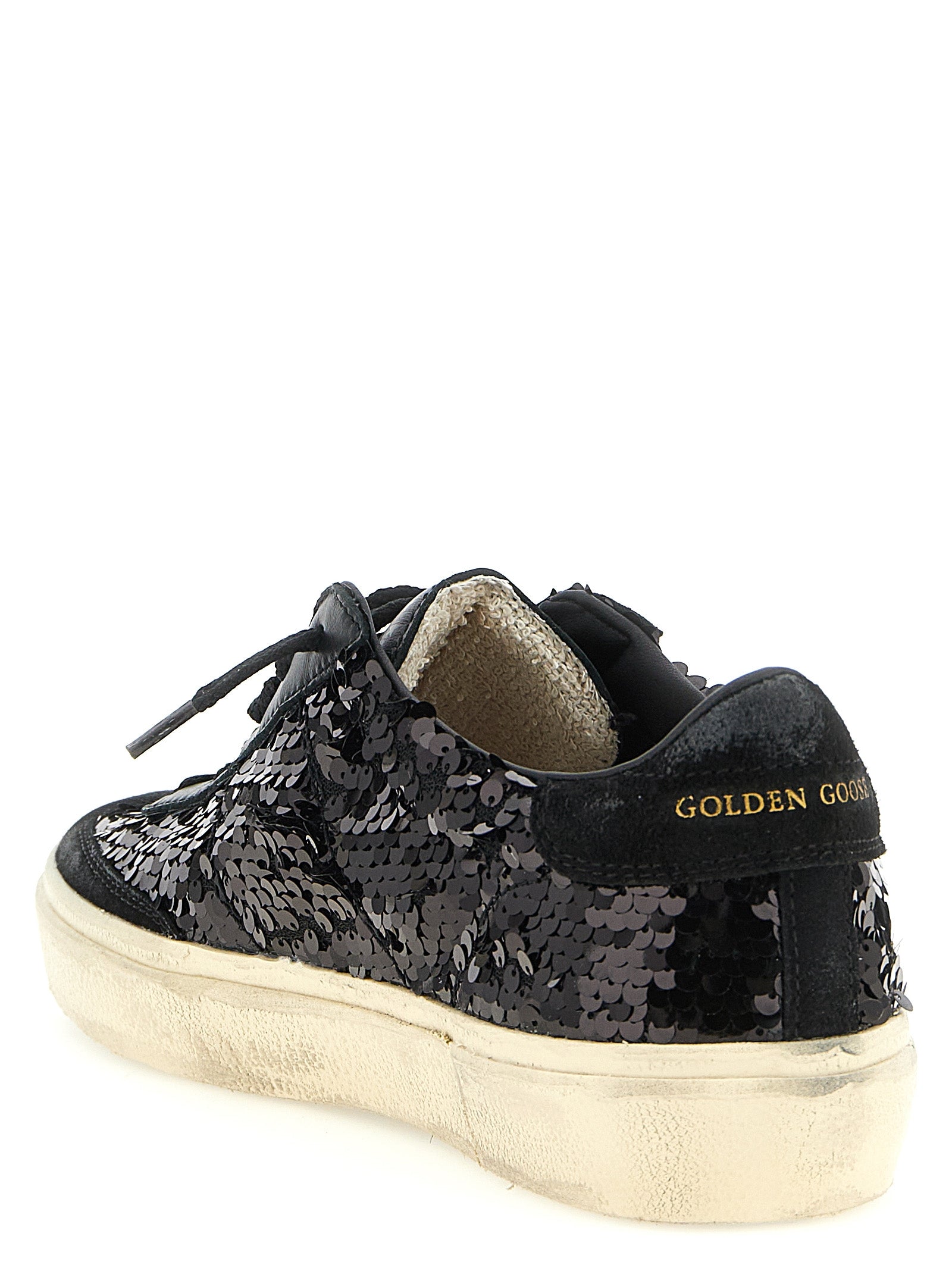 Golden Goose Black Leather Low Top Sneakers