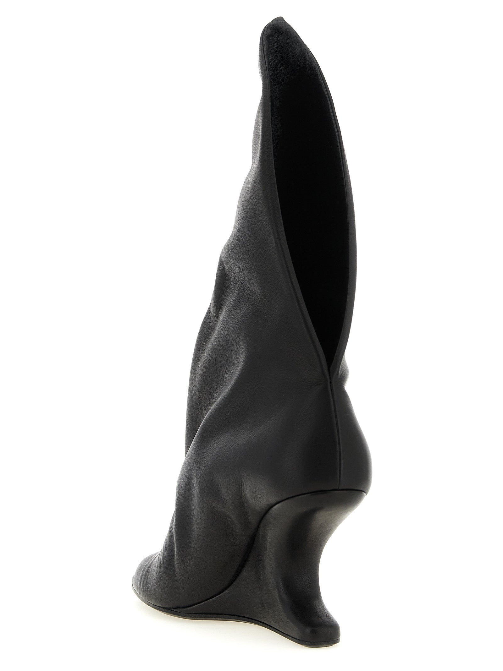 Rick Owens Black Calfskin Stiletto Heel Sandals