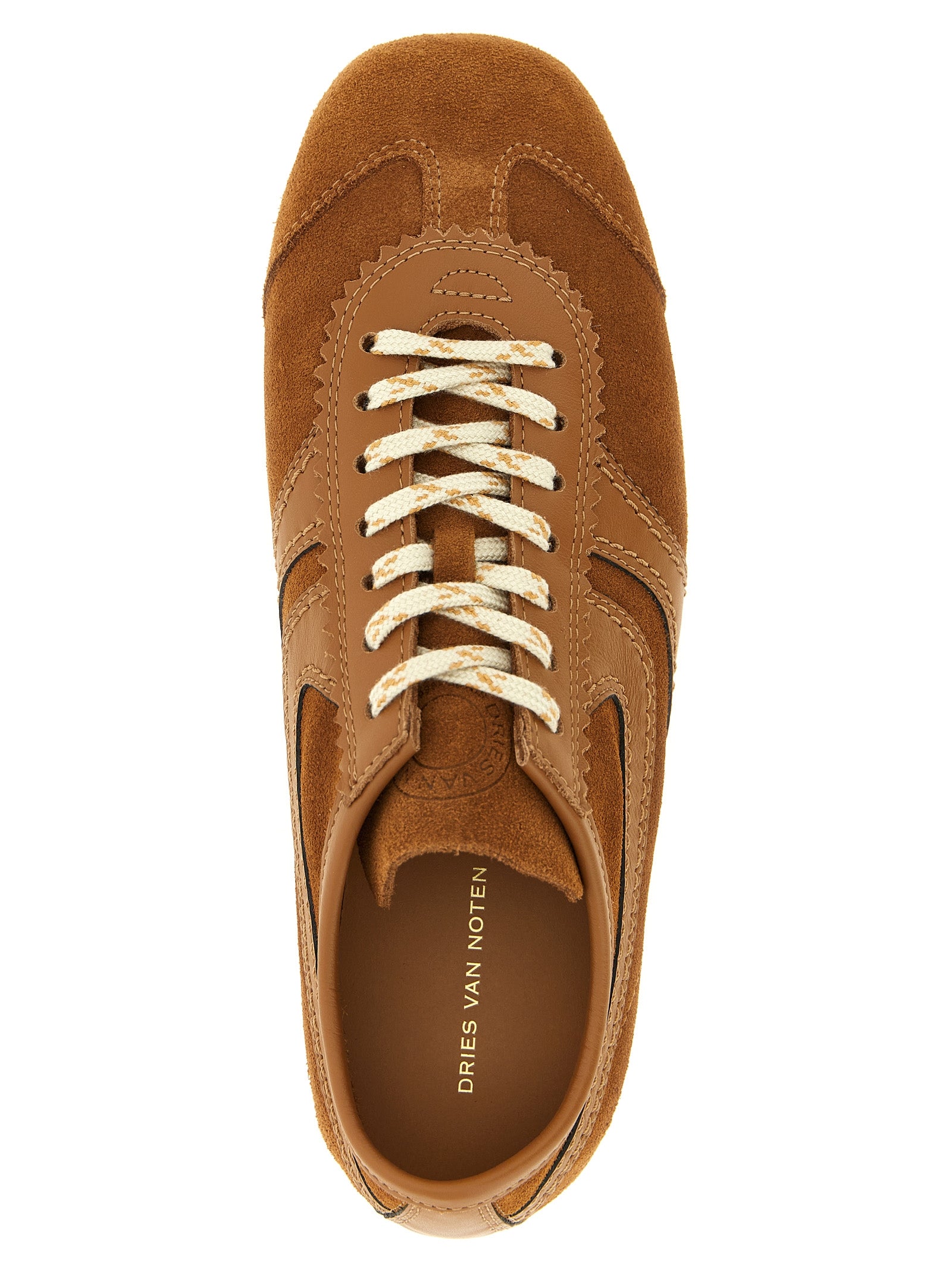 Dries Van Noten Brown Calfskin Sneakers