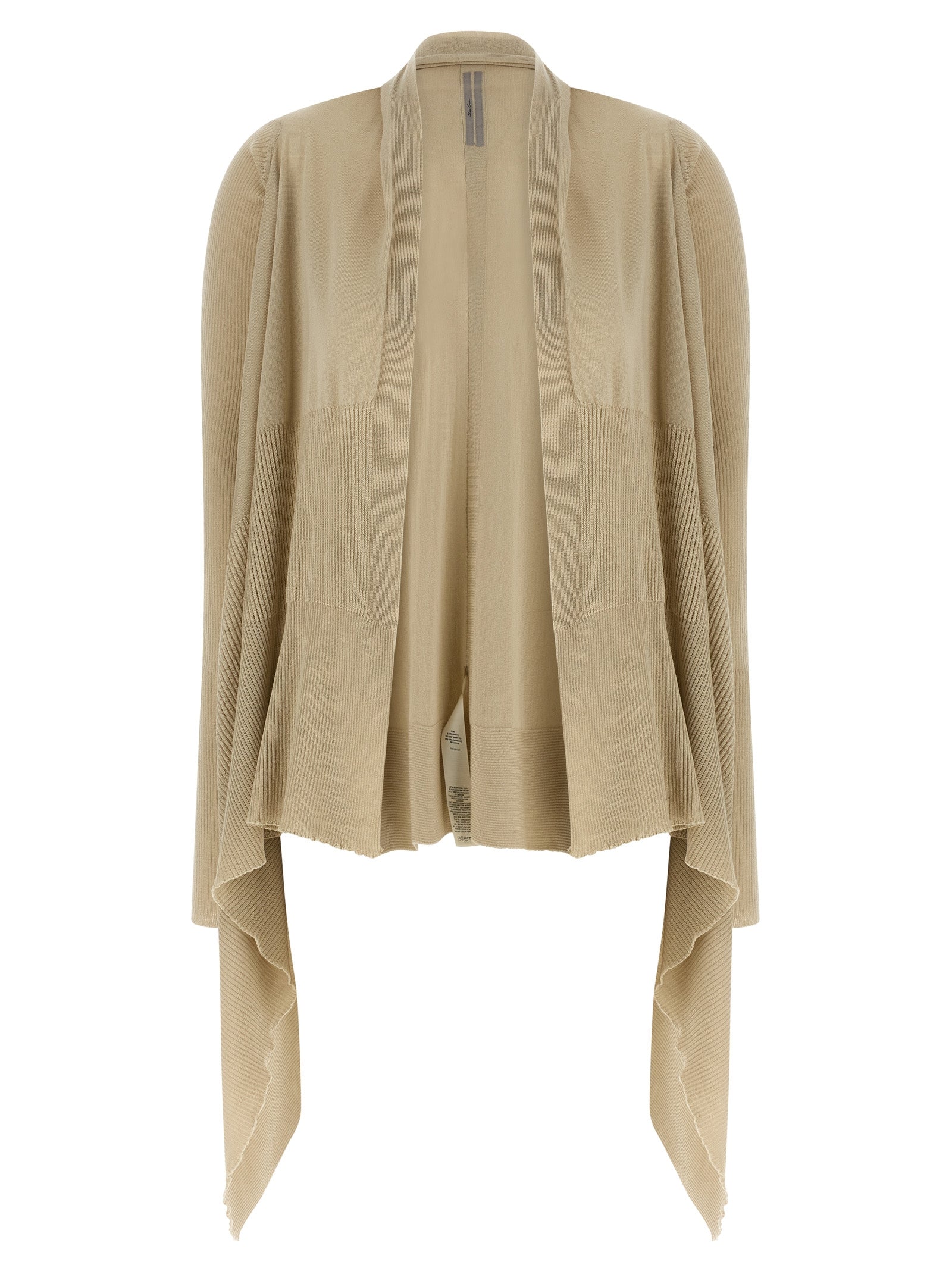 Rick Owens Beige Wool Cardigan