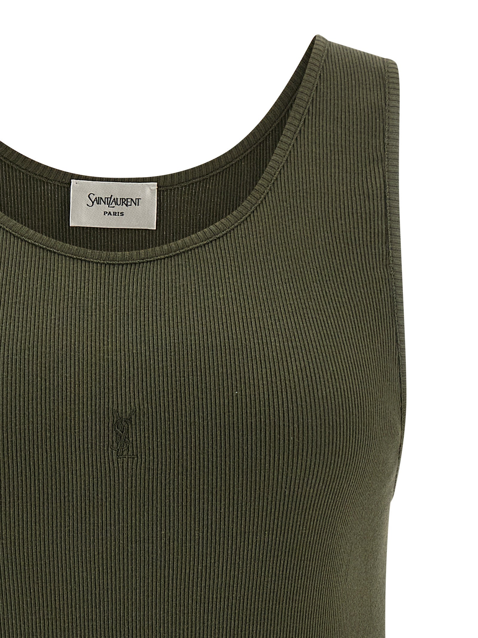 Saint Laurent Bicolor Cotton Tank Tops