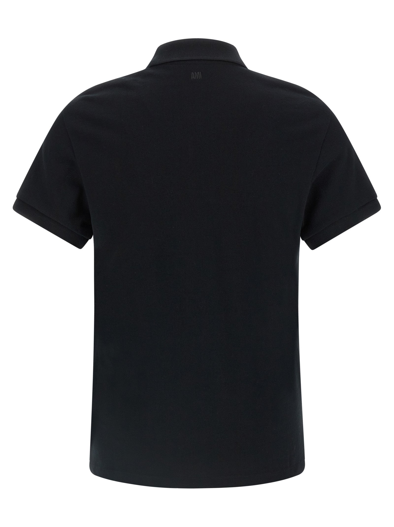 Ami Paris Black Cotton Polo Shirt
